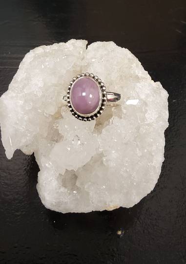 Sterling Silver Round Kunzite Ring size 7